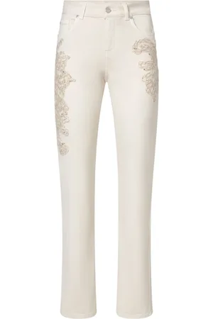ERMANNO SCERVINO Broeken, Dames, , S, Katoen, Geborduurde Five-Pocket Broek