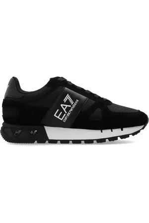 EA7 Schoenen, Dames, Zwart, 34 1/2 EU, Suède, Logo Sportschoenen