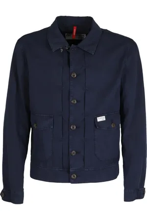 FAY Jassen, Heren, Blauw, M, Linnen, Blazer van stretchlinnen