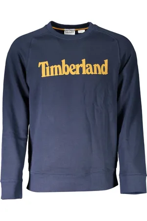 Timberland Sweatshirts & Hoodies, Heren, Blauw, S, Katoen, Blauwe katoenen sweater met logo-opdruk