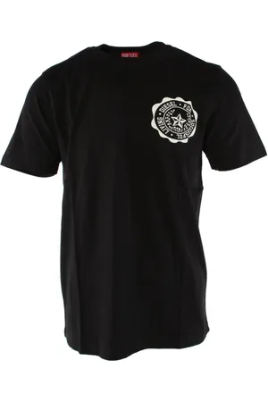 Diesel Tops, Heren, Zwart, S, Katoen, Zwart T-shirt