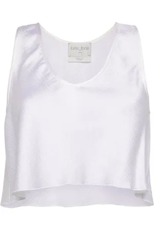 FORTE FORTE Tops, Dames, Wit, L, Satijn, Pure Satin Top