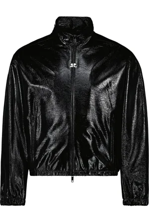 Courrèges Jassen, Heren, Zwart, M, Polyester, Tracksuit Vinyl Jacket