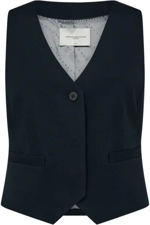 Copenhagen Muse Jassen, Dames, Blauw, XL, Leer, Modern Tailor Vest