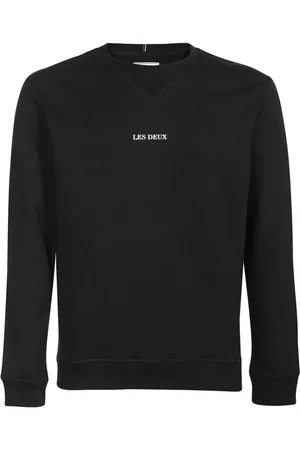 Les Deux Sweatshirts & Hoodies, Heren, Zwart, S, Katoen, Katoenen Sweater met Ronde Hals