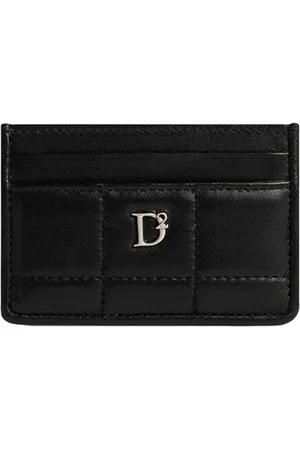 Dsquared2 Accessoires, Dames, Zwart, ONE Size, Gewatteerde Kaarthouder met Noppen