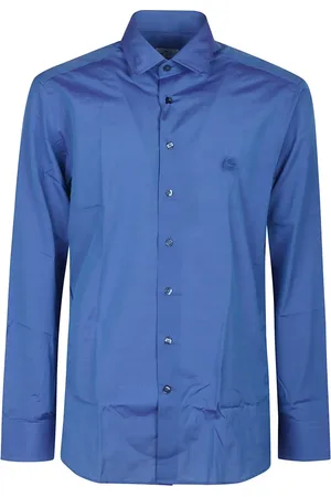 Etro Overhemden, Heren, Blauw, M, Lange Mouw Logo Shirt