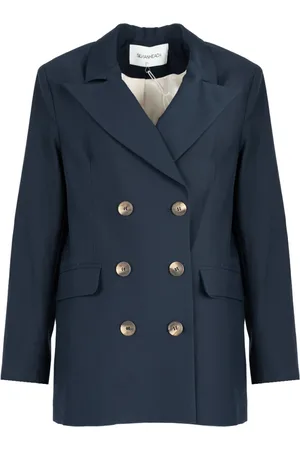 Silvian Heach Jassen, Dames, Blauw, L, Polyester, Double-Breasted Blazer