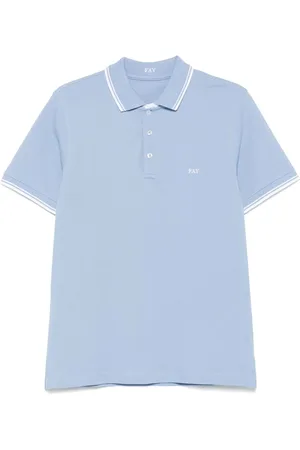 FAY Tops, Heren, Blauw, L, Katoen, Lichtblauwe katoenpiqué polo shirt