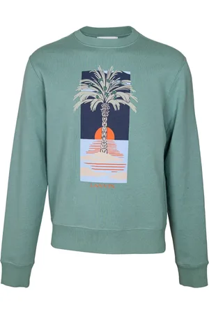 Lanvin Sweatshirts & Hoodies, Heren, Groen, S, Katoen, Groene Katoenen Sweatshirt met Voorkant Print