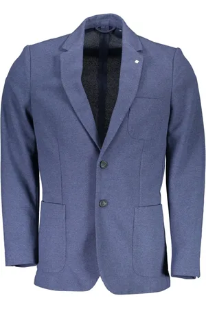 GANT Jassen, Heren, Blauw, L, Katoen, Klassiek Blauw Katoenen Jas