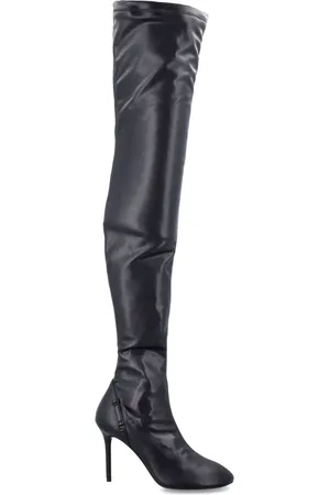 Courrèges Schoenen, Dames, Zwart, 37 EU, Leer, Oblique Stretch Dijlaarzen