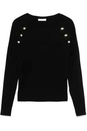 Liu Jo Truien, Dames, Zwart, M, Jumper met Knopen