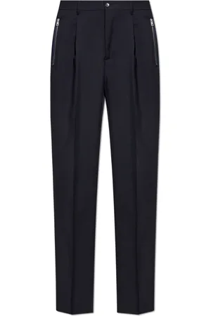 Etro Broeken, Heren, Blauw, 2Xl, Wol, Wollen broek met persplooi