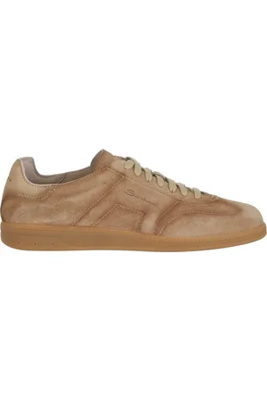 santoni Schoenen, Heren, Bruin, 42 EU, Suède, Duif Grijs Olympisch Suède Platte Schoenen
