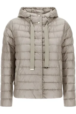 HERNO Jassen, Dames, Grijs, M, Nylon, Lichtgewicht Nylon Jas met Drukknoopsluiting
