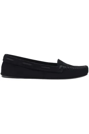 The Row Schoenen, Dames, Zwart, 38 EU, Leer, Leren Loafers met Webpatroon