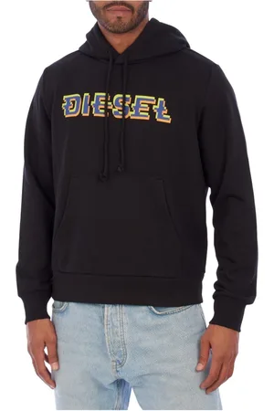 Diesel Sweatshirts & Hoodies, Heren, Zwart, M, Katoen, Urban Hoodie met Verstelbare Capuchon