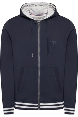 Guess Sweatshirts & Hoodies, Heren, Blauw, M, Katoen, Zip Hooded Sweatshirt