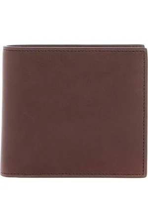 Thom Browne Accessoires, Heren, Bruin, ONE Size, Leer, Compacte Donkerbruine Kalfsleren Portemonnee met Vakken