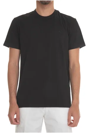 Hogan Tops, Heren, Zwart, S, Katoen, Logo T-shirt met korte mouwen van katoen