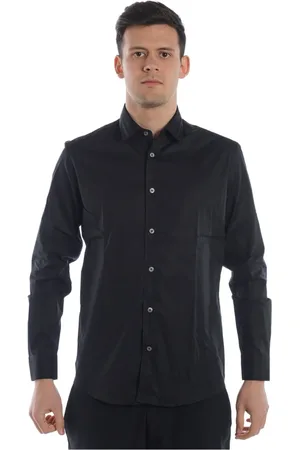 D.A. Daniele Alessandrini Overhemden, Heren, Zwart, M, Katoen, Blouses Shirts