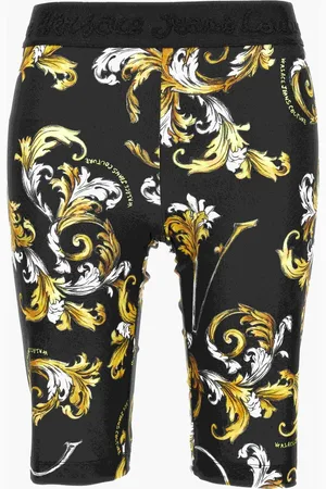 VERSACE Korte broeken, Dames, Veelkleurig, M, Broek Zwart