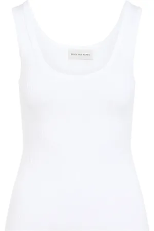 DRIES VAN NOTEN Tops, Dames, Wit, M, Katoen, Katoenen Dames Top