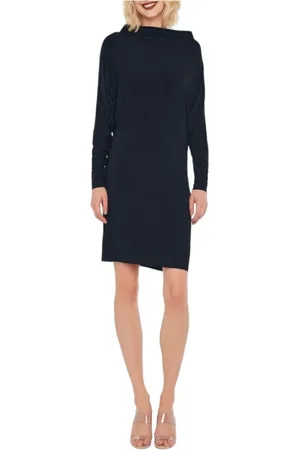 Norma Kamali Kleedjes, Dames, Zwart, L, Zwarte Jersey Midi Jurk