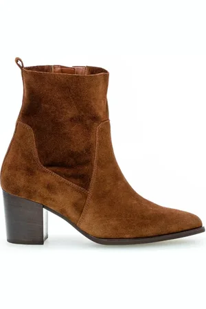 Gabor Schoenen, Dames, Bruin, 36 EU, Bruine Velvet Enkellaarsjes