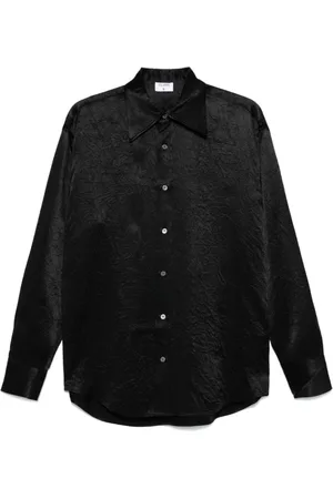 Filippa K Blouses & Shirts, Dames, Zwart, XS, Zwart Oversized Shirt met Puntige Kraag