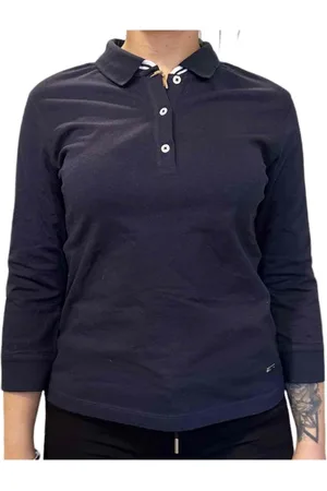 FAY Tops, Dames, Blauw, S, Katoen, Polo Shirt met Korte Mouwen
