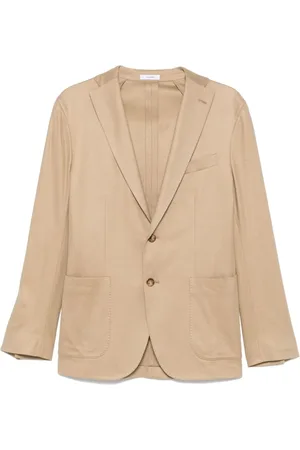 Boglioli Jassen, Heren, Bruin, 2Xl, Katoen, Bruine Jas met Knopen en Zakken