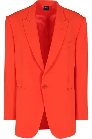 Aspesi Jassen, Dames, Rood, XS, Gebreide blazer met reverskraag
