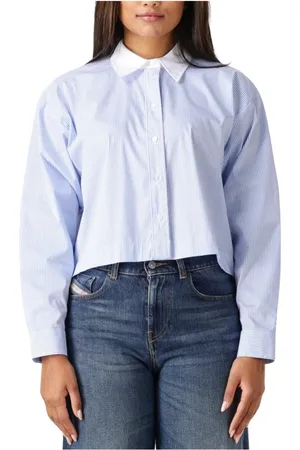 Co`Couture Blouses & Shirts, Dames, Blauw, L, Katoen, Gia Crop Shirt