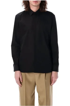 Saint Laurent Overhemden, Heren, Zwart, 2Xl, Katoen, Zwarte Poplin Slim Fit Overhemd