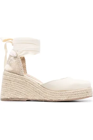 Castaner Schoenen, Dames, Wit, 39 EU, Katoen, Tina Wedge Espadrille Sandalen