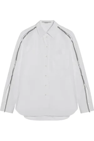 Stella McCartney Blouses & Shirts, Dames, Wit, S, Katoen, Falabella Chain Detail Shirt