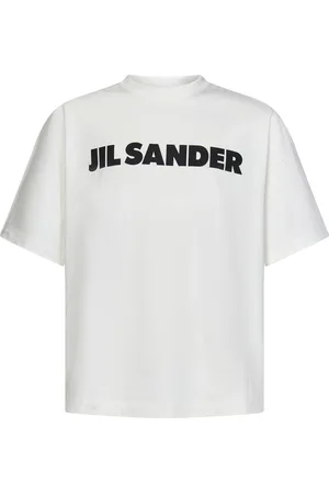 Jil Sander Tops, Heren, Wit, XL, Katoen, Wit Katoenen T-shirt met Logo Print