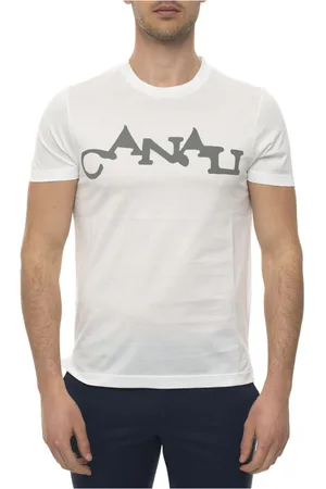 CANALI Tops, Heren, Wit, 4Xl, T-shirt met korte mouwen en ronde hals