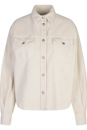 Jacob Cohen Jassen, Dames, Wit, S, Witte Corduroy Overshirt met Klassieke Kraag