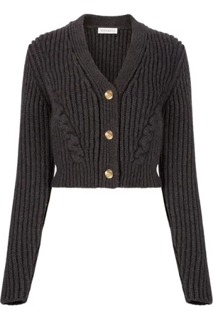 Nina Ricci Truien, Dames, Grijs, M, Wol, V-Hals Gebreid Vest