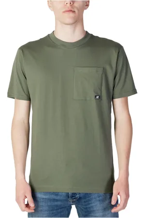 New Balance Tops, Heren, Groen, XL, Katoen, T-shirt met ronde hals
