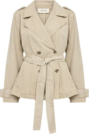 Cream Jassen, Dames, , XL, Stijlvolle Jas met Brede Kraag