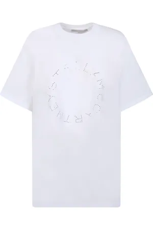 Stella McCartney Tops, Dames, Wit, M, Katoen, Minimalistisch Wit T-shirt