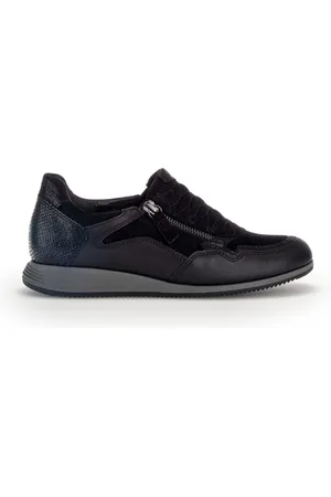 Gabor Schoenen, Dames, Zwart, 39 EU, Leer, Moderne Sportieve Slip-On Basket Schoen