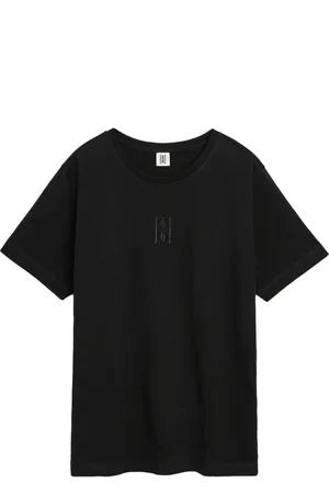 By Malene Birger Tops, Dames, Zwart, XS, Katoen, Losvallend katoenen T-shirt