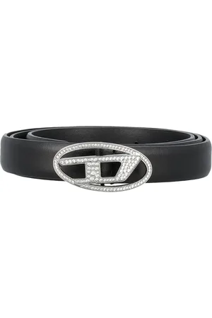 Diesel Accessoires, Dames, Zwart, 75 CM, Leer, Belt 1DR Strass 20