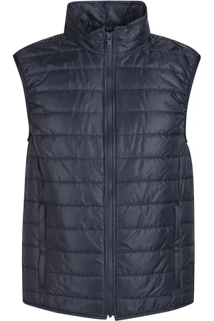 FAY Jassen, Heren, Blauw, M, Polyester, Gewatteerd Vest met Rits