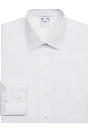 Brooks Brothers Overhemden, Heren, Wit, 3Xl, Katoen, Regent Regular Fit Stretch Supima Katoen Non-Iron Twill Ainsley Collar Overhemd